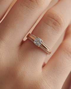 Última joyería de moda Mircoprong diamante y oro redondo solitario anillo 14K oro laboratorio crecido diamante anillo de compromiso de boda - Product Image 3