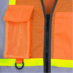 Chaleco de Seguridad Reflectante de Alta Visibilidad Unisex al por Mayor para Trabajos de Construcción, Color/Logotipo Personalizado, Servicio OEM, MOQ 10 Piezas - Product Image 4