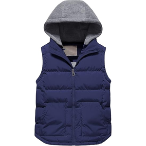 New Custom Logo Hot Sale <b>Quilted</b> Sleeveless Stand Collar Front Puffer Vest Down Jackets Winter Men's Wholesale - Product Image 1