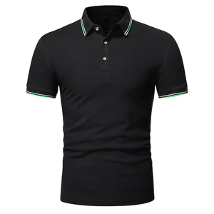 Venta al por mayor de hombres 100% algodón para Polo camiseta de alta calidad de color sólido 220 gramos de peso de la tela logotipo personalizado bordado - Product Image 1