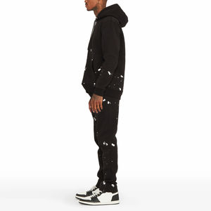 Conjunto personalizado de pantalones de chándal acampanados apilados y Sudadera con capucha, conjunto de chándal bordado desgastado, novedad de 2025 - Product Image 5