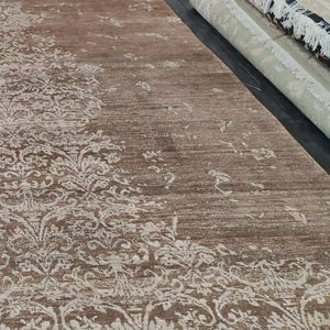 Tapis d'intérieur en soie fait main 8x12, très vendu, doux et brillant, technique artisanale experte, personnalisable, tapis à motifs abstraits noués à la main - Product Image 1