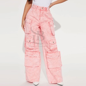 Custom Embroidery Logo Women Streetwear Joggers Cargo <b>Pant</b> Light Weight Cotton Fabric Cargo <b>Pants</b> for Women's OEM Service - Product Image 1