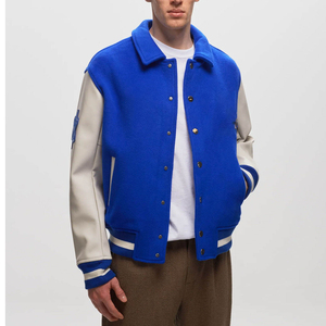 แจ็คเก็ตเบสบอลวาร์ซิตี้แบบมีปกขนสัตว์ ปักลายเชนิลล์ ตัวอักษรพิมพ์ดิจิทัลตามสั่งสำหรับผู้ชาย - Product Image 4