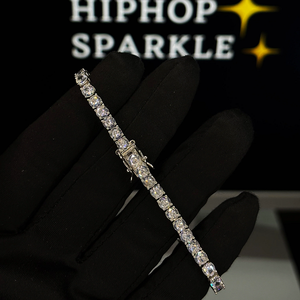 4mm Iced Out Tennis Bracelet 925 Sterling Silver Moissanite Diamond Hip Hop Jewelry Luxury Chain Bracelet for <b>Men</b> Women - Product Image 6