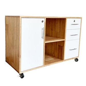 TCN68025 Minimalist Natural Wood Mobile Filing <b>Cabinet</b> Movable for Office Home Office or Workshop <b>Storage</b> - Product Image 2