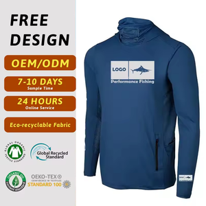 Wholesale UPF 50 Waterproof Polyester Long Sleeve <strong>Fishing</strong> Hooded With <strong>Mask</strong> Pocket Custom Sublimated LOGO Unisex <strong>Fishing</strong> Shirt - Product Image 1