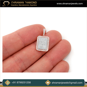 À la mode 10K or massif minimaliste Bling Rectangle oreiller laboratoire cultivé diamant personnalisé esthétique glacé HipHop bijoux fins colliers - Product Image 5