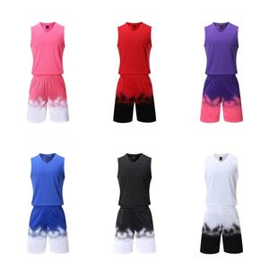 Ensemble de survêtement de basketball coloré, absorbant l'humidité, séchage rapide, vêtements de sport pour hommes et femmes, pour impression par transfert thermique - Product Image 1
