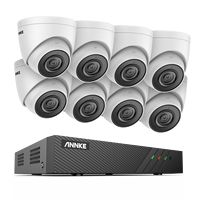 Kit de caméra de surveillance CCTV extérieure étanche ANNKE IP 8 pièces 2MP 8CH H.265+ PoE NVR Système de caméra de sécurité