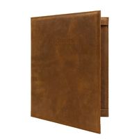 Dossiers de menu d'hôtel vintage en cuir marron personnalisé en gros