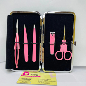 Pinzas cosméticas para cejas Dorlon, acero inoxidable, recubierto de Color rosa, puntiagudo inclinado, certificado CE ISO, reutilizable, ligero - Product Image 1