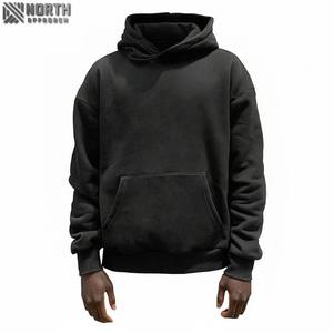 เสื้อฮู้ดโอเวอร์ไซส์ผ้าฝ้ายทรงหลวมพิมพ์ลายน้ำหนัก100% โลโก้แบบสวมหัว - Product Image 1