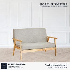 Vente en gros de meubles de banc de salon en tissu en bois pour la maison design d'hôtel et de villa canapé minimaliste simple - Product Image 4