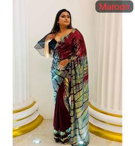 บอลลีวูดเทรนด์ Hina Khana บล็อกบัสเตอร์ซารีที่มีการออกแบบเลื่อมสีดำสำหรับงานปาร์ตี้ - Product Image 3