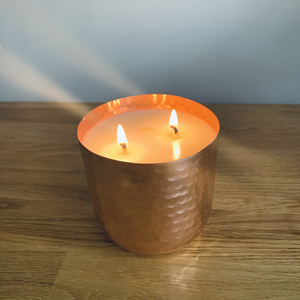 Conteneur de pot de bougie en métal de qualité supérieure forme ronde finie en cuivre pour la maison et le pot de bougie de décor de noël - Product Image 2