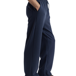 <b>Mens</b> Waffle Knit <b>Lounge</b> <b>Pants</b> Mid Straight Drawstring Wide Leg Casual Trousers Soft Breathable Relaxed Fit Everyday Bottom Wear - Product Image 3