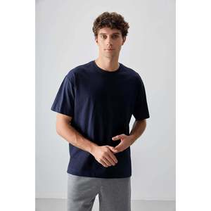 เสื้อยืดคอกลมโอเวอร์ไซส์ Tommylife Wholesale รุ่น 88353 สีกรมท่า - สี STONE สำหรับผู้ชาย - Product Image 1