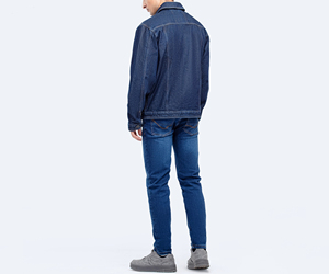 Veste en jean pour homme de haute qualité, sans col, tissu confortable, design tricoté imprimé sur toute la surface, imperméable, hiver - Product Image 6