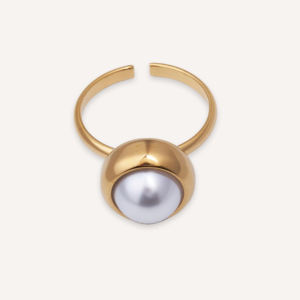 Anillo de Cóctel CUCOCUCA YHL R40 para Mujer, Chapado en Oro con Perlas, Acero Inoxidable, Forma de Bola, Moderno, para Uso Diario o Moda Otoño-Invierno - Product Image 6