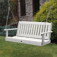 Balançoire de porche en bois dur durable idéale pour les sièges extérieurs naturels avec dossier élégant et banc large