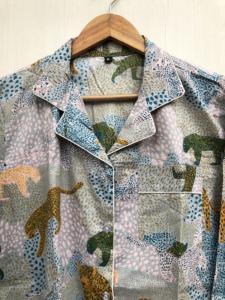 Ensemble pyjama indien imprimé à la main, tenue de nuit, tenue de fête, motif floral, pyjama fait main, cadeau de Noël pour elle - Product Image 4