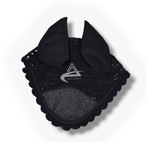 Elegantes gorros de oreja de caballo con purpurina púrpura, velos de mosca, producto ecuestre con lazo para el cuidado de los caballos - Product Image 5