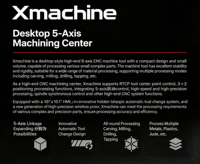 Centro de Mecanizado CNC Xhorse Xmachine-XM-100 de 5 Ejes, Fresadora Automática Xhorse3D Maker con 1 Año de Garantía, USB, Aluminio