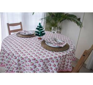 Mehra Meadow hecho a mano 2025 tendencia algodón estampado Floral mantel redondo regalo de inauguración de la casa - Product Image 2