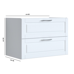 Per mobiletto bagno bianco Chloe opaco con due cassetti 59x45, 2 xh54 cm mobili da bagno confezionati - Product Image 2
