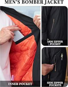 Chaqueta de bombardero de calidad superior para hombre, cazadora cálida para otoño e invierno, abrigos acolchados informales con cremallera completa - Product Image 3