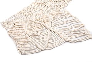 MORE Macrame Boho 40x120 cm Camino de mesa Tejido de algodón natural para el hogar bohemio Decoración de hotel Comedor Cocina Mesa Espacio - Product Image 3