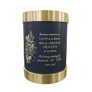 Diseño clásico Color púrpura Cielo Miniatura Recuerdo Cilindro Forma Latón Cremación Urnas para cenizas - Product Image 1