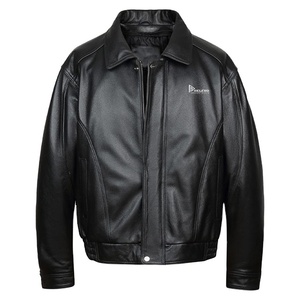 Leather <b>Jacket</b> for Men Classic Biker Style <b>Slim</b> <b>Fit</b> Durable Fashion Outerwear for Winter Wear - Product Image 2