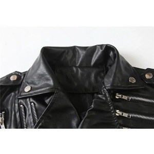 Nueva chaqueta suave PU hombres chaqueta de cuero Multi cremallera negro hombre motociclista abrigo prendas de vestir chaqueta - Product Image 3