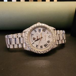 Luxury <b>Diamond</b> <b>Watches</b> Quality Full ICED Moissanite for Swiss ETA Movement Square Case Glass Dial Fashion - Product Image 1