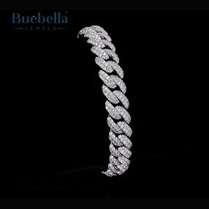 10mm Iced Out White Gold Plated 925 <b>Sterling</b> <b>Silver</b> Micro Paved Miami Cuban Link <b>Bracelet</b> <b>for</b> <b>Men</b> Moissanite <b>Bracelets</b> & Bangles - Product Image 1