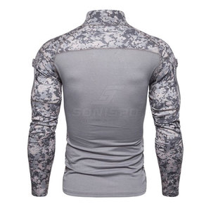 เสื้อเชิ้ตแขนยาวลายพรางสำหรับผู้ชาย คอตั้ง แห้งเร็ว ทรงเข้ารูป สไตล์ชุดทำงาน - Product Image 3