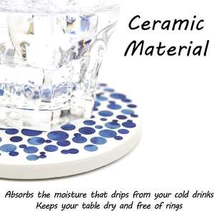 Ensemble de 6 sous-verres en céramique absorbante pour boissons, ronds, résistants à la chaleur et à l'humidité, protège-plats - Product Image 5