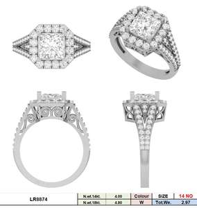 Bague solitaire en or 14K ovale avec diamant cultivé en laboratoire 1 carat diamant CVD avec pierres latérales bijoux de fiançailles et de mariage élégants - Product Image 3