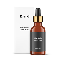 Sérum exfoliant éclaircissant pour le visage et le cou à l'acide glycolique, à l'acide mandélique, sans parabènes, pour tous types de peau, utilisation nocturne