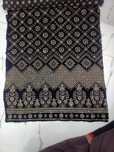 Export Quality Luxurious <b>Velvet</b> Knitted Daman Work Material <b>for</b> Wedding Designer Suits Kurtis & Ethnic Wear - Product Image 6