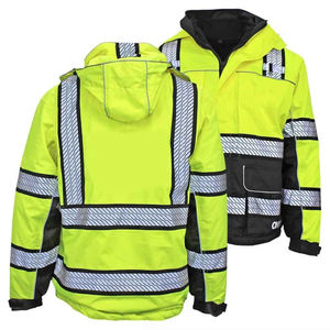 Veste de travail d'hiver unisexe de haute qualité, haute visibilité, réfléchissante, certifiée CE, résistante à l'abrasion, en polyester et coton de qualité supérieure - Product Image 3