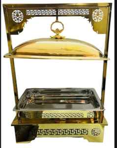 Premium Triangle Shape Chafing Dish Hotel <b>Table</b> Top Serving Food Warmer Wedding <b>Buffet</b> Food Serving Luxury Style Chafing Dish - Product Image 4