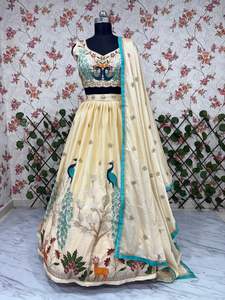 Fiestas Look Lehenga Choli Con Bordado Secuencia Trabajo - Product Image 6