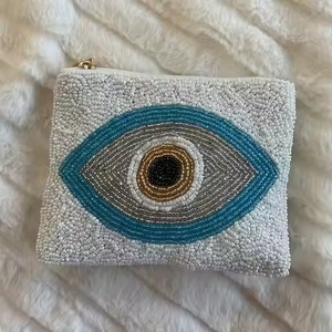 Pochette à monnaie personnalisable en perles brodées avec un design floral élégant, sac d'art coloré fait main – Accessoire de mode promotionnel - Product Image 6