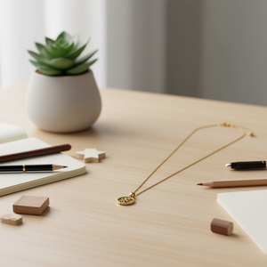 Collar de Acero Inoxidable con Diamantes Aquarius, Chapado en Oro, Colgante Minimalista para Mujer, Uso Diario - Product Image 3