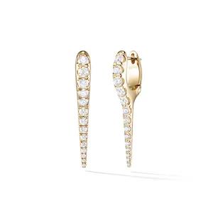 Wholesale collection natural solar quartz drop dangle gold electroplating handmade hook earring for women