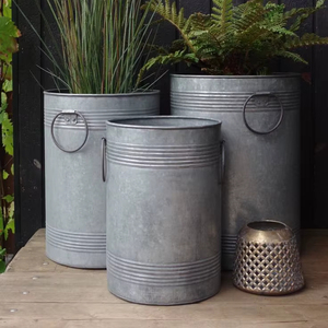 <b>Tall</b> Cylinder <b>Planters</b> Home & Garden Durable Lightweight Iron Minimalist Modern Design - Product Image 1
