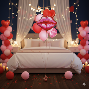Set de 10 Globos para el Día de San Valentín, Labios Rojos, Corazón y Rosas de Aluminio para Celebraciones Románticas y Fiestas de Graduación - Desechables - Product Image 5